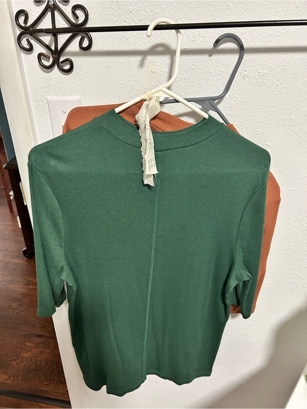 BOGO  Forest Green and Orange Mid-Sleeve Knit Tops